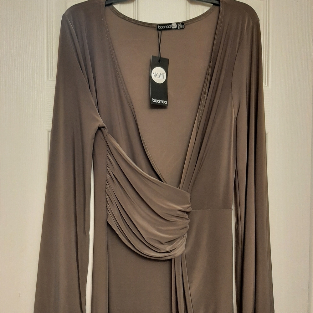 Long sexy new with tags size 16 color mocha dress